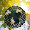 thumbnail image 3 of Colorful Metal Hanging Wind Spinners & Chimes - Vibrant Wave Patterns for Yard & Garden Decor Perfect for a Playful Atmosphere, 3 of 6