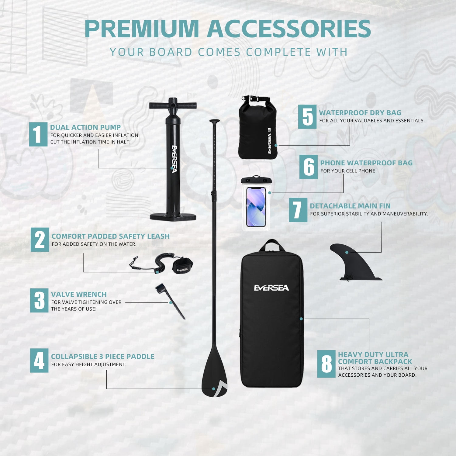 MSEASFREE Inflatable Paddle Board Stand up Paddle Board with Premium SUP Accessories