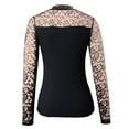 thumbnail image 6 of Telankuip Long Sleeve Lace Neck T Shirts for Women Casual Stretchy Solid Color Basic Tee Shirts 2025 Fashion Long Sleeve Thin Pullover Tops for Daily Wear Black XXL, 6 of 8
