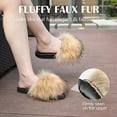 thumbnail image 4 of Vogue Cloud Women's Furry Faux Fur Slides Fuzzy Slippers Fluffy Sandals Outdoor Indoor, 4 of 6