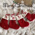 thumbnail image 4 of Christmas Decoration Socks Hanging Santa Claus Gift Socks Knitted Letter Gift Bag Christmas Children's Candy Storage Yarn Bags, 4 of 5