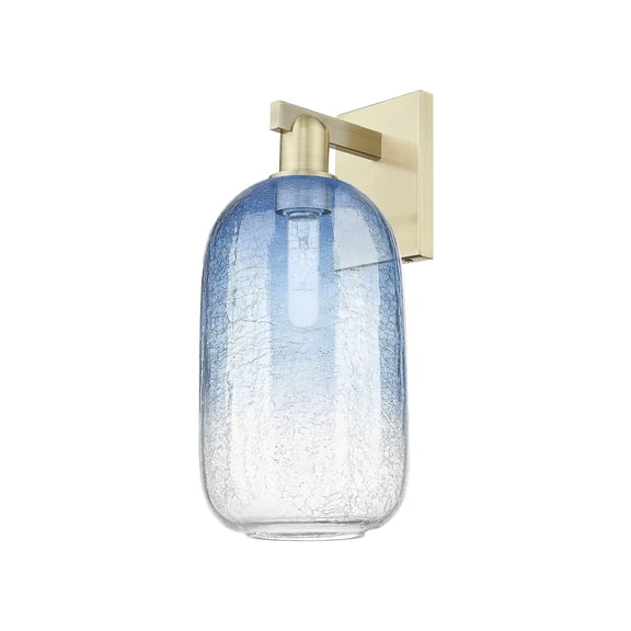 716-1W-AB-G482-7SB Innovations Lighting Brookhaven Cloche - 1 Light Wall Sconce-16.75 Inch Tall and 7 Inch Wide-Antique Brass Finish-Sapphire Blue