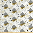 thumbnail image 1 of Abstract Fabric by the Yard, Squares Triangles Circles and Wavy Stripes Paintbrush Illustration, Decorative Upholstery Fabric for Chairs & Home Accents, Pale Coffee Black White by Ambesonne, 1 of 4