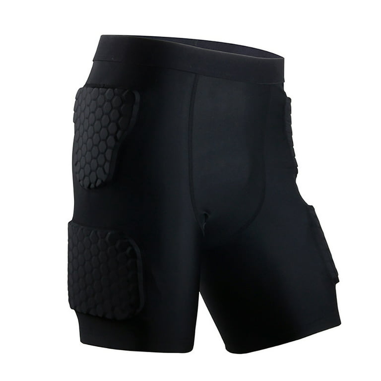 YMH Anti-collision Men Soccer Football Basketball Padded Protection Shorts  
