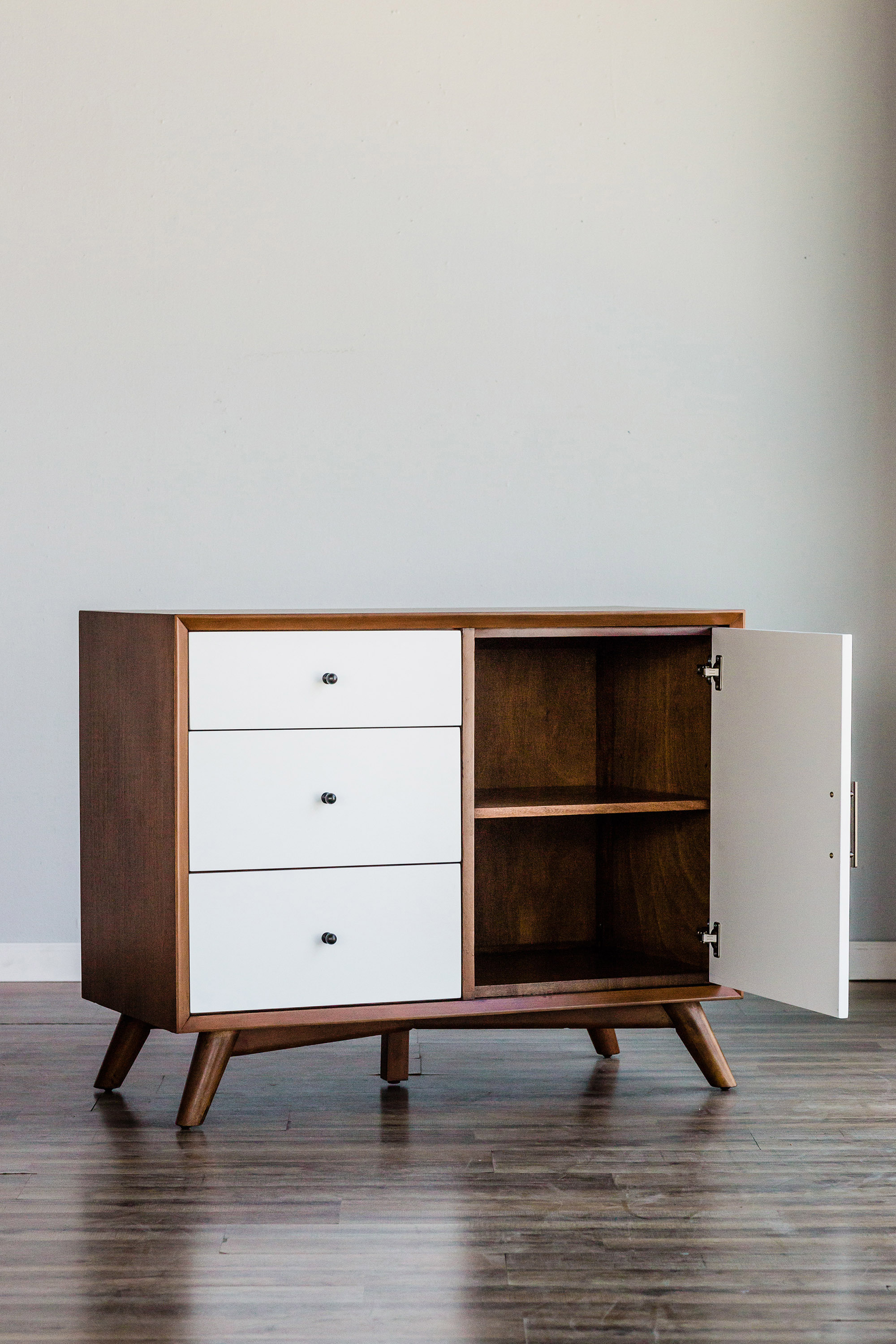 Alpine Furniture Flynn Accent Cabinet, Acorn/White - image 2 of 3