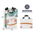 thumbnail image 5 of Happy Cat with Flowers Laundry Basket with Handles 50L Collapsible Laundry Hamper for Bathroom Bedroom Laundry Room, 5 of 7