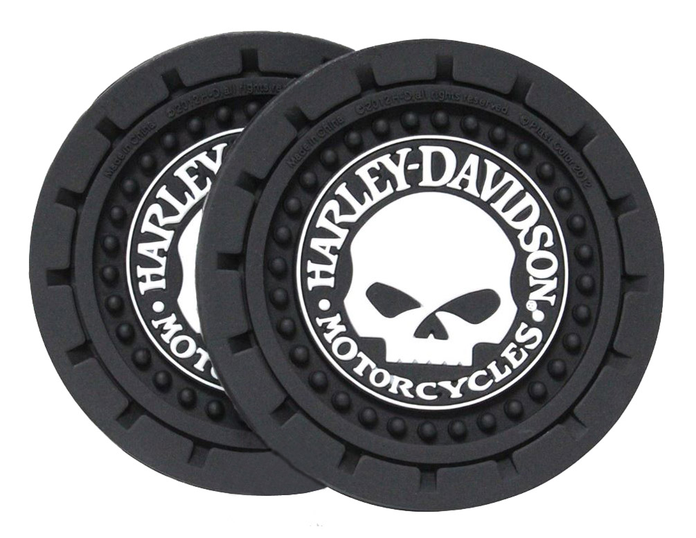 HarleyDavidson Willie G. Skull Car Drink Holder Coasters, Set Of 2
