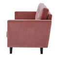 thumbnail image 3 of Tufted Sofa, Velvet, Pink, Modern Contemporary Urban Design, Living Lounge Room Hotel Lobby Hospitality, 3 of 9
