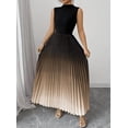 thumbnail image 4 of Women's Maxi Dress Ombre Mock Neck Sleeveless Pleated A Line Flowy Long Dresses, 4 of 5