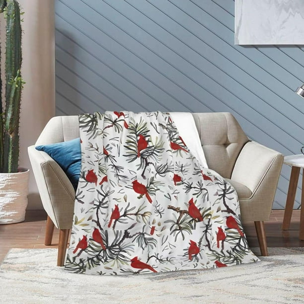 Cardinal bird throw blanket sale