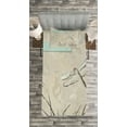 thumbnail image 3 of Ambesonne Dragonfly Quilted Bedspread Set 2 Pcs, Romantic Sketch Art, Twin Size, Seafoam and Tan, 3 of 3