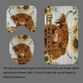 thumbnail image 2 of 4PCS Highland Cow Shower Curtain Set, Get Naked Bubble Grey Cattle Bull Longhorn Wildlife Animal Country Rustic Farmhouse Bathroom Decor, Waterproof Fabric Shower Curtain, Non-slip Bath Mat, 2 of 7