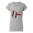 thumbnail image 2 of Wild Bobby, Baseball Fingerprint It's In My DNA, Sports, Women Standard V-Neck Tee, Heather Grey, XX-Large, 2 of 5