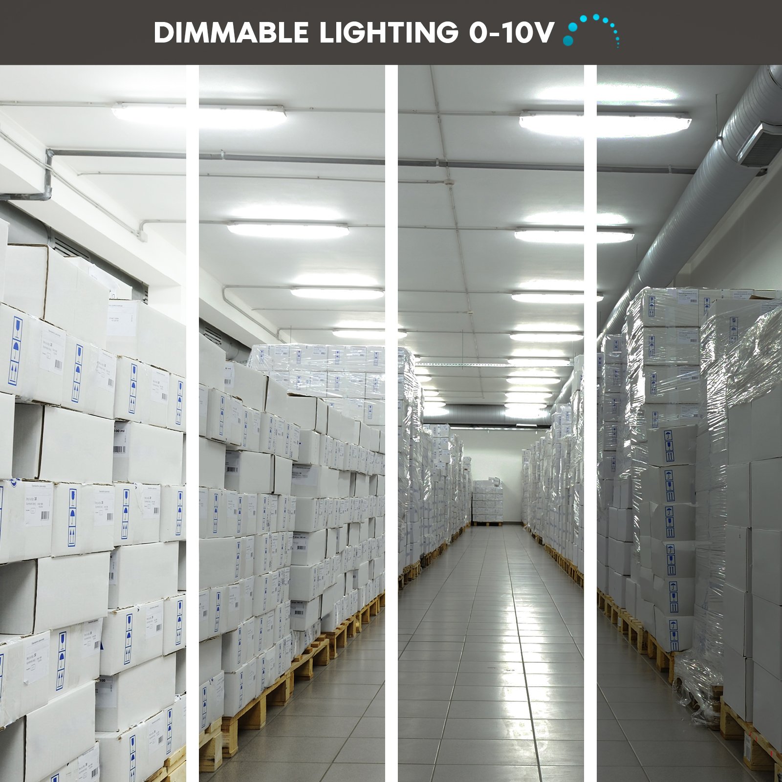 Luxrite 2 ft Slim LED Shop Light, 20W, 2600 Lumens, 3CCT 3500K-5000K, 0-10V Dimmable, Damp Rated, UL - Garage, Workshop