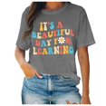 thumbnail image 1 of TSADFHJI Hauts Épaules Dénudées pour Femmes, T-Shirt d'Été Décontracté Imprimé à Manches Courtes Col Rond TG Gris, 1 of 4