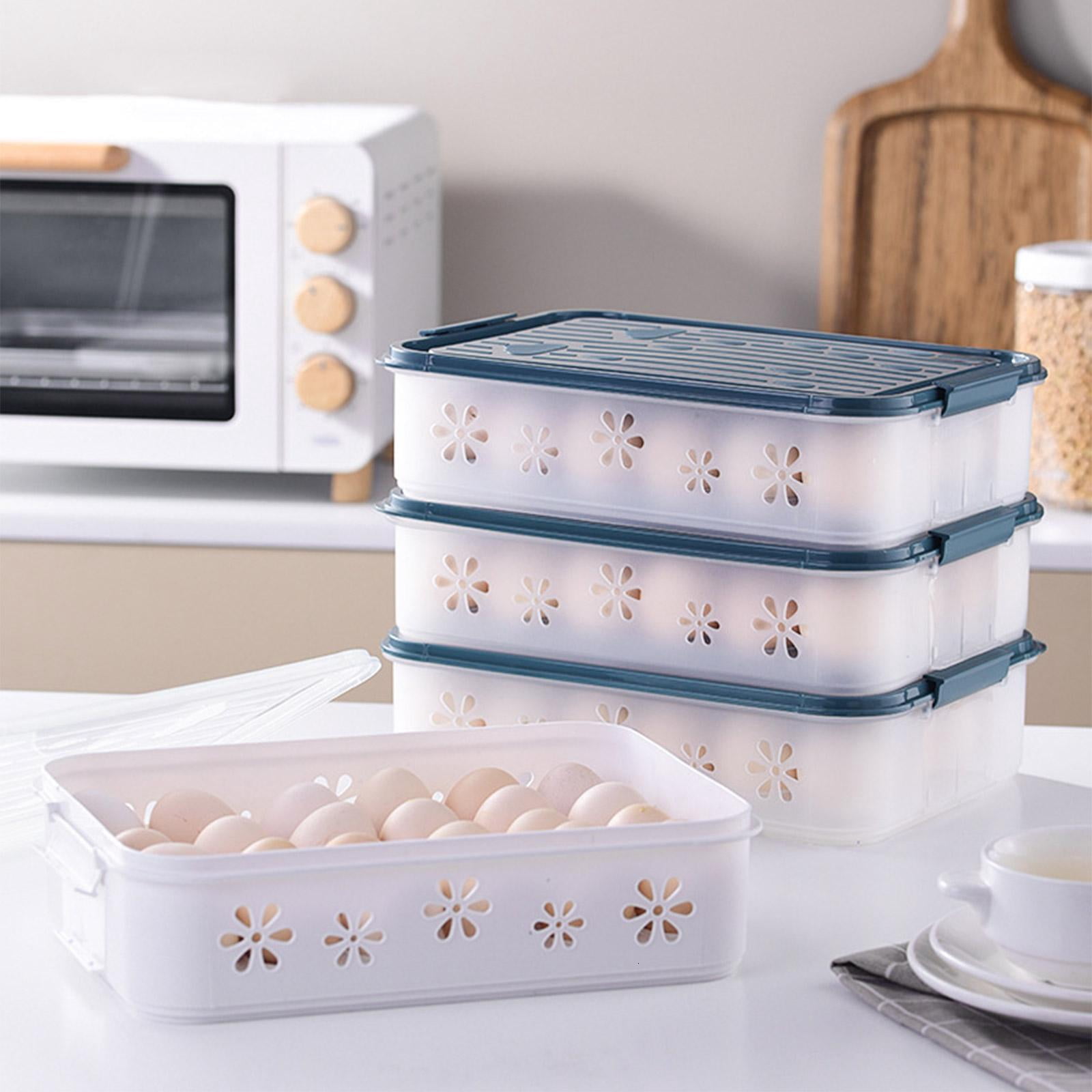 HannLk Space Saving Egg Storage Container Egg Holder for Refrigerator Organizes