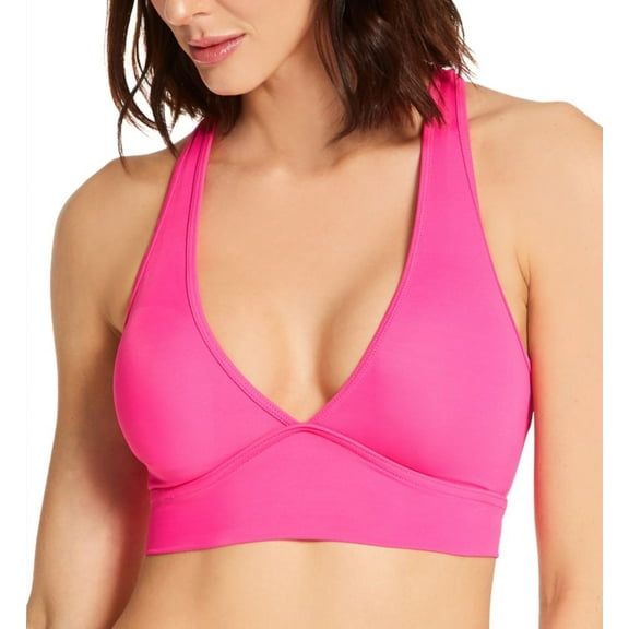 Women's Smart and Sexy SA1267 Cut-Out Racerback Bikini Swim Top (Fuschia Sizzle/Black M)