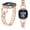 Rose gold, variant on Metal Bands Compatible with Fitbit Sense 2/Sense/Versa 4/Versa 3 Bands, Adjustable Classic Stainless Steel Bands Diamond Rhinestone Links Bracelet Band for Man&Women