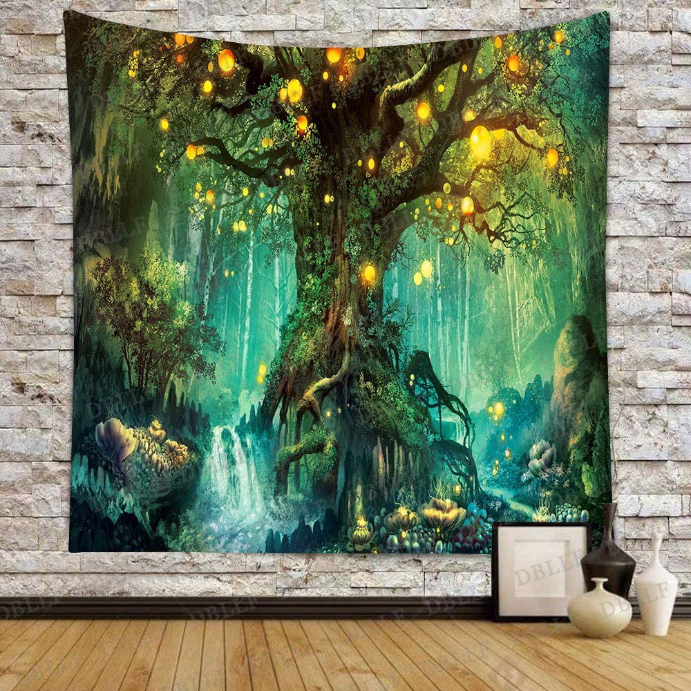 Window View Landscape Background Cloth Painting Wall Hanging Home Decor Tapestry 