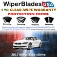 thumbnail image 2 of 2017 BMW 328d xDrive Beam Wiper Blades Wipers w/1yr Warranty (Set of 3) w/Rear Wiper (WiperBladesUSA), 2 of 5