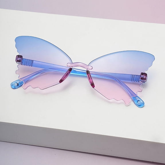 Fashion Rimless Butterfly Children's Sunglasses Trendy Kids Boys Girls Outdoor Cute Casual Sun Glasses Baby Travel UV400 Shades