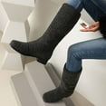 thumbnail image 5 of YLYL Women Faux Fur Boots Square Toe Warm Winter Mid Calf Snow Boots Low Heel Boots, 5 of 9