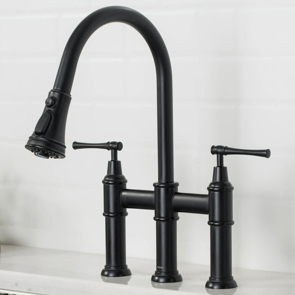 Kraus Allyn™ Transitional Bridge Kitchen Faucet with PullDown