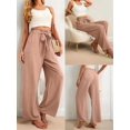 thumbnail image 4 of Women'S Wide Leg Pants with Pockets High Waist Adjustable Knot Loose Casual Trousers Business Work Pants Khaki XL, 4 of 6