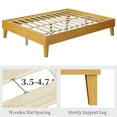 thumbnail image 4 of Yaheetech Queen Size Wooden Platform Bed Frame with No Headboard, Natural Wood, 4 of 7
