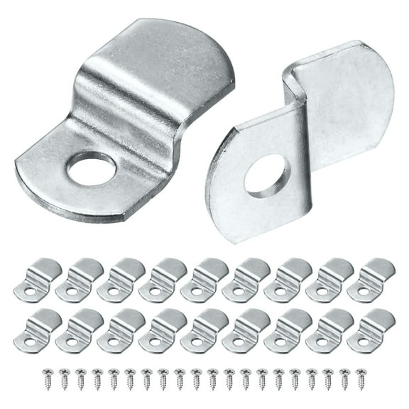 Uxcell 20-Pack Offset Canvas Clips, 0.95" x 0.52" Clips Mirror Clamps with 20 Screws 0.2" Offset for Picture Framing Canvas Painting [Silver]