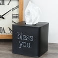 thumbnail image 2 of AuldHome Design Square Tissue Box Cover (Black); Modern Farmhouse Enamelware Tissue Holder, 2 of 10