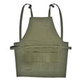thumbnail image 3 of Delantal de correas de hombro , ​​delantal ajustable con bolsillos, delantal de trabajo de carpintero electricista, para cocina, BLESIY delantal de lona verde, 3 of 8