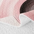 thumbnail image 5 of Castle Fairy Abstract Curved Ring Twin Quilt Set 2 Pieces,Geometric Square Block Twin Coverlet Set,Dusty Rose Black,1 Bedspread and 1 Pillowcase, 5 of 7