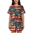 thumbnail image 1 of Fotbe Vintage American Flag Elephant Conjunto de Pijama Estampado para Mujer, 2 Piezas, Ropa de Dormir con Camiseta de Manga Corta y Shorts Suaves-3X-Large, 1 of 6
