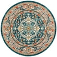 thumbnail image 4 of SAFAVIEH Phoenix Christopher Floral Area Rug, Ivory/Blue, 4' x 4' Round, 4 of 9
