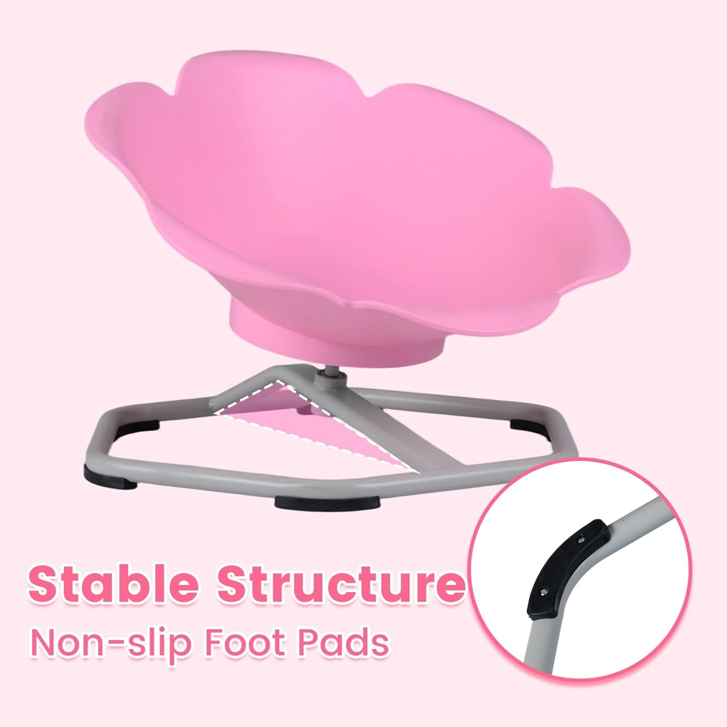 OLAKIDS Sensory Spinning Chair, Flower Shape 360° Swivel Seat for Autistic Kids Autism ADHD Children with Non-Slip Design, Sit and Spin Toy for Body Balance Coordination Training