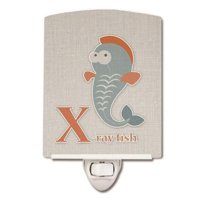Carolines Treasures BB5749CNL Alphabet X for Xray Fish Ceramic Night Light
