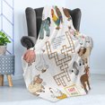 thumbnail image 4 of Game Soft Flannel Fleece Throw Blanket, Crossword Educational Puzzle for Children with Different Farm Animals and Numbers, Cozy Plush for Indoor and Outdoor Use, 60" x 80", Multicolor, by Ambesonne, 4 of 5
