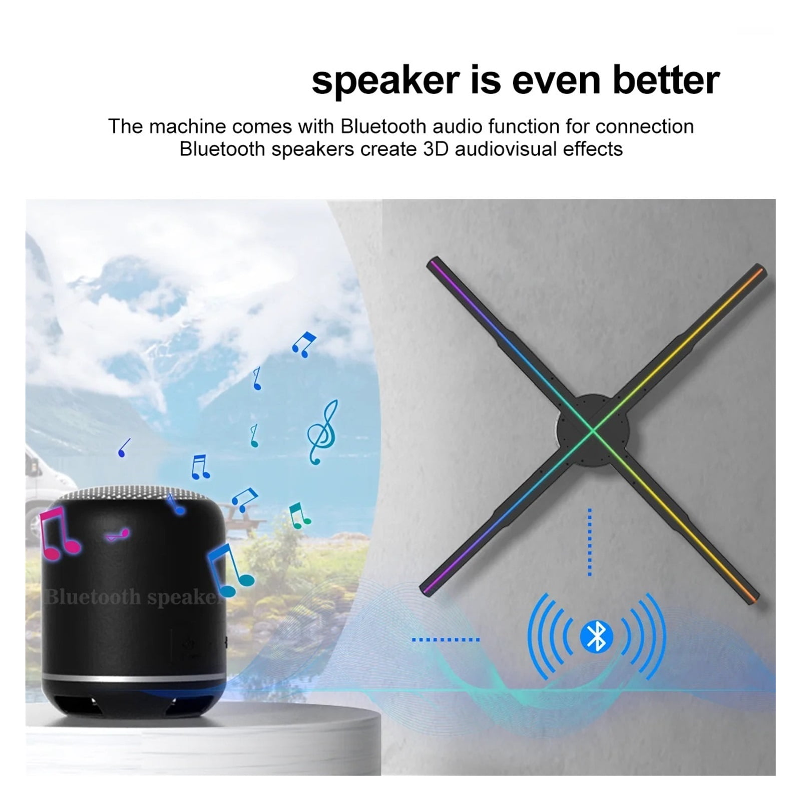Holographic Fan, Holographic 3D Fan LED Neon Remote Display Handmade DIY Video Logo Text 3D Holographic Projector Advertising Machine COOl ,Creating Good Attraction