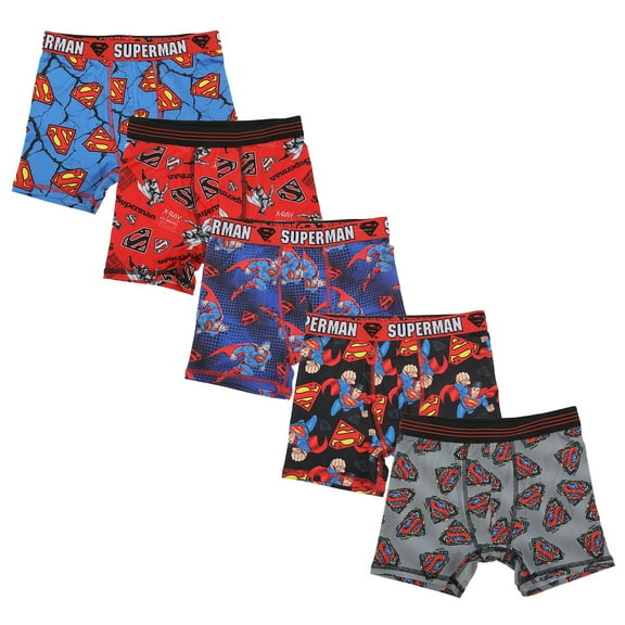 Superman Superhero & Logo Boy's 5-Pack Boxer Briefs-10