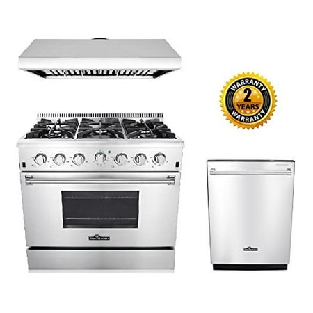 - Thor Kitchen 3-Piece Kitchen Package with HRG3618U 36
