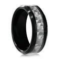 thumbnail image 2 of Beaux Bijoux Men's Black Plated Tungsten Rings | Men's Trendy Ring | Silver Carbon Fiber Rings for Men-13, 2 of 7