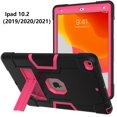 thumbnail image 2 of Dteck Case for iPad 9th Gen/8th Gen/7th Gen, iPad 10.2 Shockproof Kids Case 2021/2020/2019, Heavy Duty Hybrid Rugged 3 Layer Full Body Protection Case with Built-in Kickstand,Black/Rose, 2 of 6