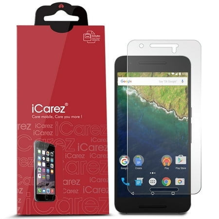 iCarez [HD Clear] Screen Protector for Huawei Google Nexus 6P [Unique Hinge Install Method with Kits ] with Lifetime Replacement Warranty