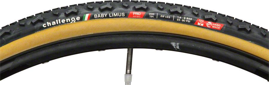 Challenge Baby Limus Pro Tire Black/Tan 700 x 33 Tubular Handmade