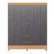 thumbnail image 1 of Ropero Clóset Bertolini Movyli Mueble Armable para Colgar Ropa 6 Puertas 2 Cajones Color Freijo Gris, 1 of 4