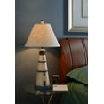 thumbnail image 3 of Kenroy Home Nantucket 31'' Table Lamp with White Fabric Empire Shade Coastal Table Light Fixture for Living Room, Bedroom or Office, Antique White, 3 of 8