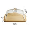 thumbnail image 3 of Wooden Cake Stand with Glass Dome – Rectangle Dessert Display Server, Rustic Farmhouse Look, Dust-Proof Lid for Parties Weddings, Easy-Assembly Entertaining Centerpiece, 1*Wooden Cake Plate, 3 of 7