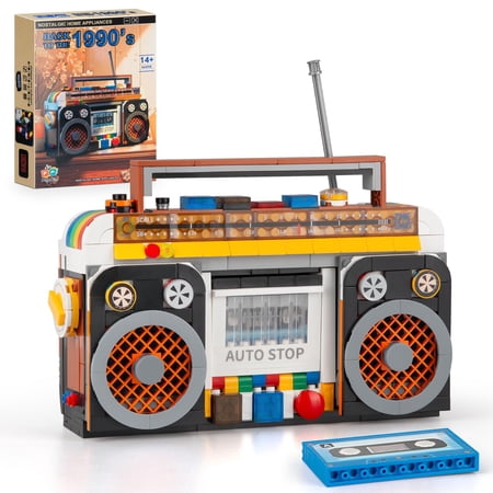 GZBricker Retro TV Refrigerator Nostalgic Objects Building Set Compatible Home Appliances Assembly Collection Ornament for Adults (Radio)