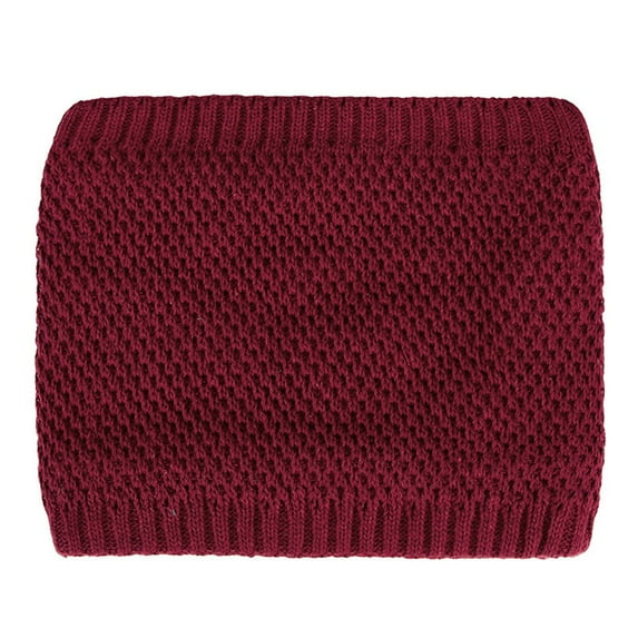Winter Fleece Lined Knitted Neck Warmer Scarf, Neck Gaiter For Women Mens-Red